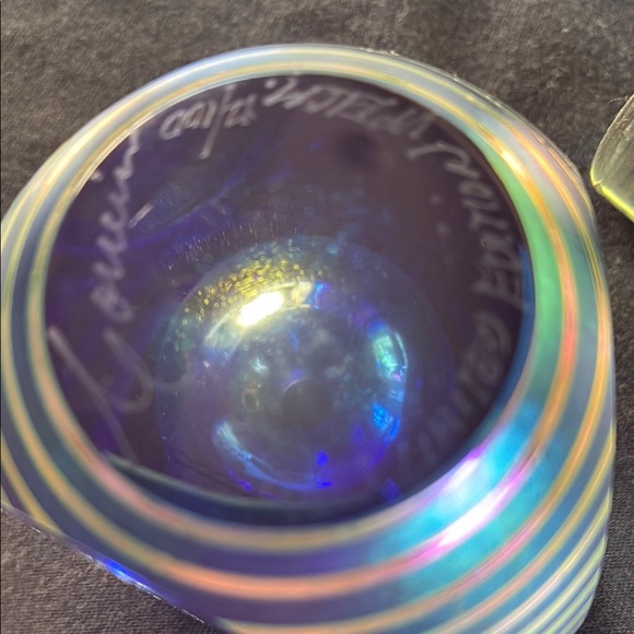 Blue and Silver Art Glass Perfume Bottle - Picture 3 of 5